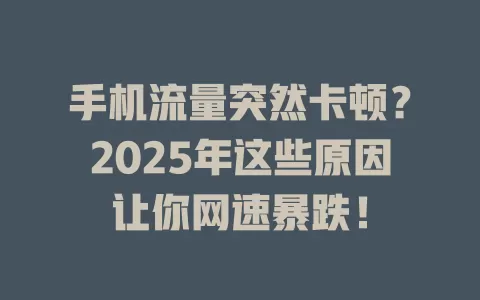 手机流量突然卡顿？2025年这些原因让你网速暴跌！