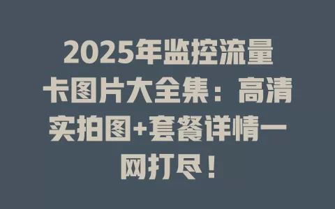 2025年监控流量卡图片大全集：高清实拍图+套餐详情一网打尽！