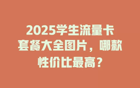 2025学生流量卡套餐大全图片，哪款性价比最高？