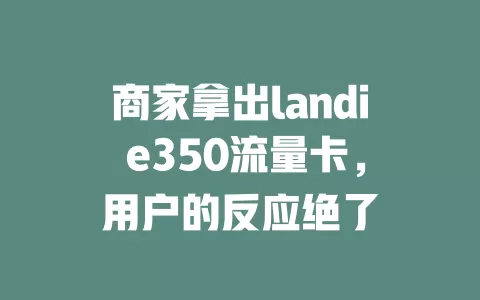 商家拿出landi e350流量卡，用户的反应绝了