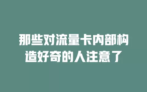 那些对流量卡内部构造好奇的人注意了