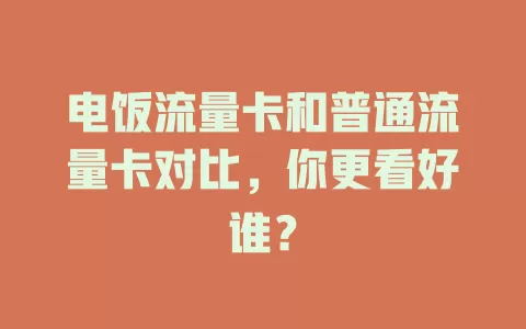 电饭流量卡和普通流量卡对比，你更看好谁？