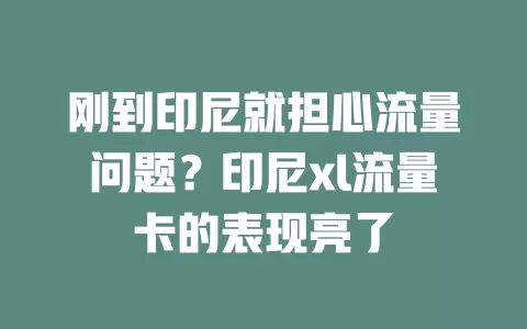 刚到印尼就担心流量问题？印尼xl流量卡的表现亮了
