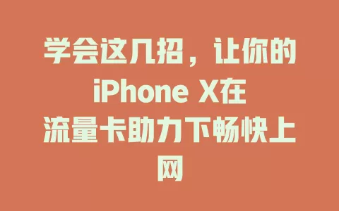 学会这几招，让你的iPhone X在流量卡助力下畅快上网
