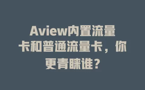 Aview内置流量卡和普通流量卡，你更青睐谁？