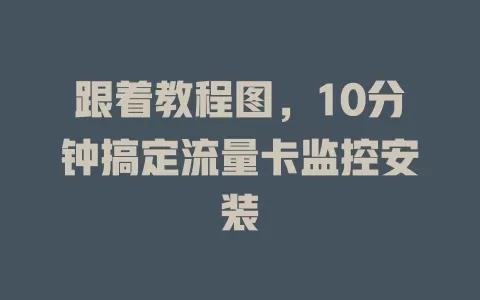 跟着教程图，10分钟搞定流量卡监控安装