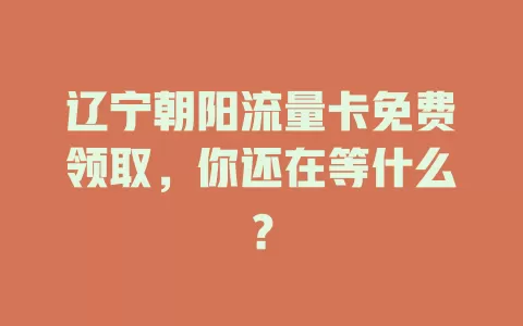 辽宁朝阳流量卡免费领取，你还在等什么？