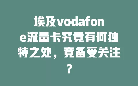 埃及vodafone流量卡究竟有何独特之处，竟备受关注？