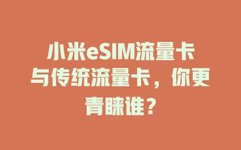 小米eSIM流量卡与传统流量卡，你更青睐谁？