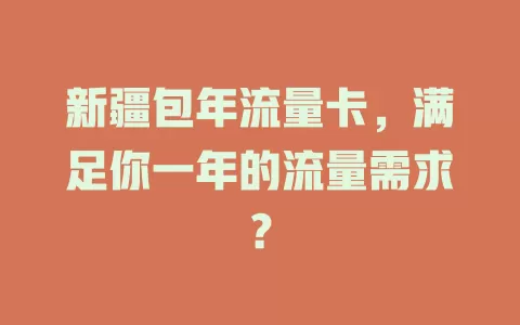 新疆包年流量卡，满足你一年的流量需求？