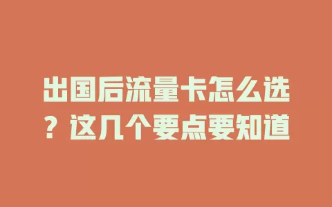 出国后流量卡怎么选？这几个要点要知道