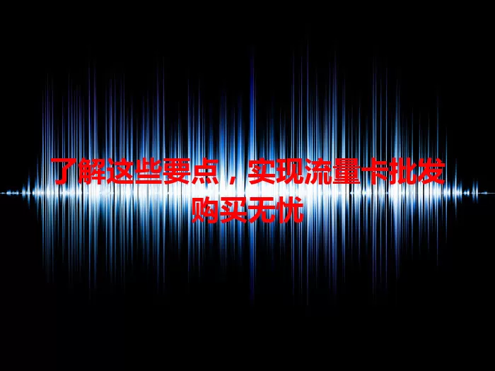 了解这些要点，实现流量卡批发购买无忧