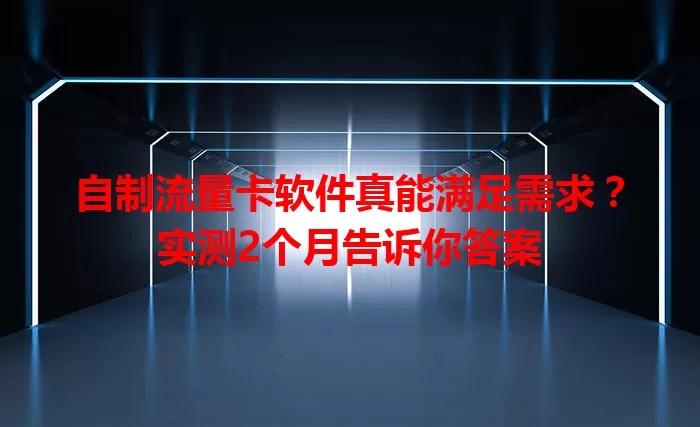 自制流量卡软件真能满足需求？实测2个月告诉你答案