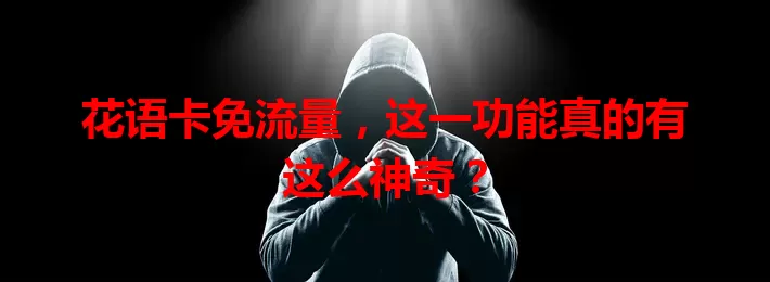花语卡免流量，这一功能真的有这么神奇？