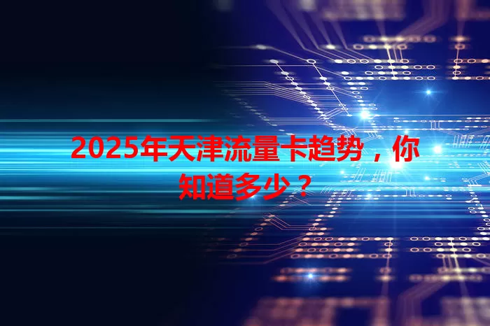 2025年天津流量卡趋势，你知道多少？