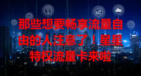那些想要畅享流量自由的人注意了！星星特权流量卡来啦