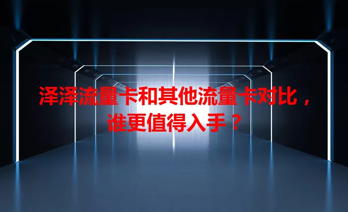 泽泽流量卡和其他流量卡对比，谁更值得入手？