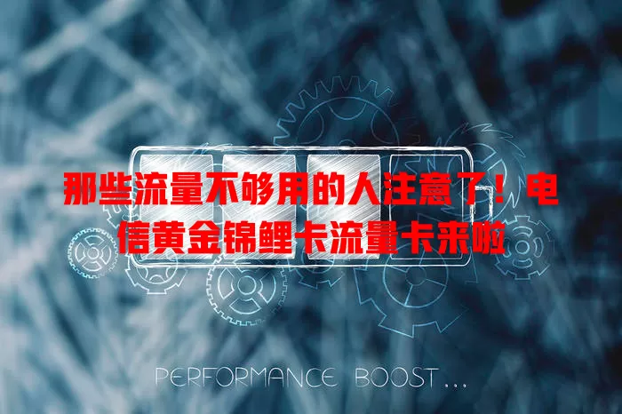 那些流量不够用的人注意了！电信黄金锦鲤卡流量卡来啦