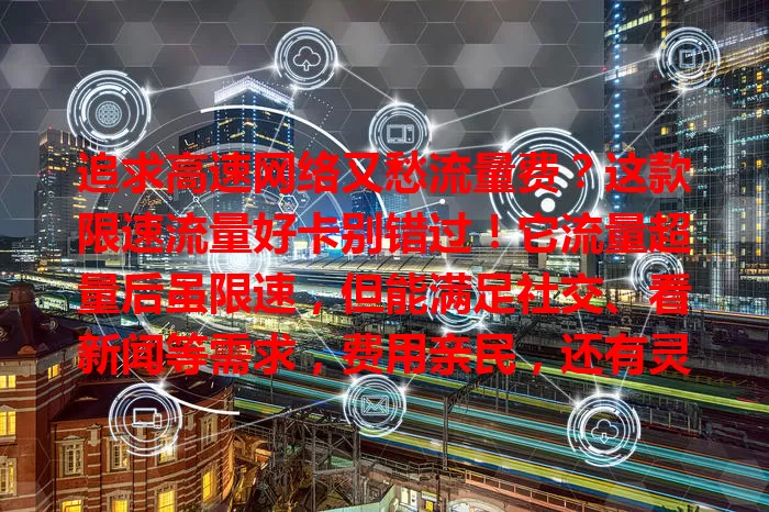 追求高速网络又愁流量费？这款限速流量好卡别错过！它流量超量后虽限速，但能满足社交、看新闻等需求，费用亲民，还有灵活套餐，适合流量需求不大的你。