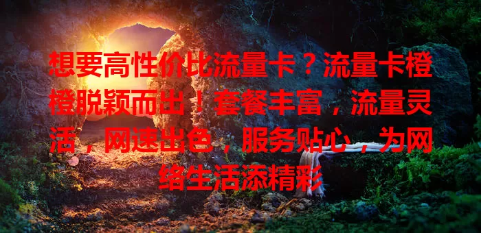 想要高性价比流量卡？流量卡橙橙脱颖而出！套餐丰富，流量灵活，网速出色，服务贴心，为网络生活添精彩