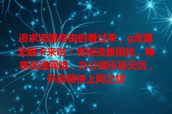 追求流量自由的看过来，g流量无限卡来啦！告别流量困扰，畅享高速网络，办公娱乐皆无忧，开启畅快上网之旅