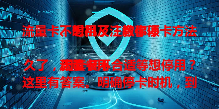 流量卡不想用了？教你停卡方法、时机及注意事项

流量卡用久了，因套餐不合适等想停用？这里有答案。明确停卡时机，到期前规划可免自动续约扣费。了解停卡方式，如拨客服或用 APP。停卡前查剩余资源，妥善保管，有需可复机，轻松搞定停卡。