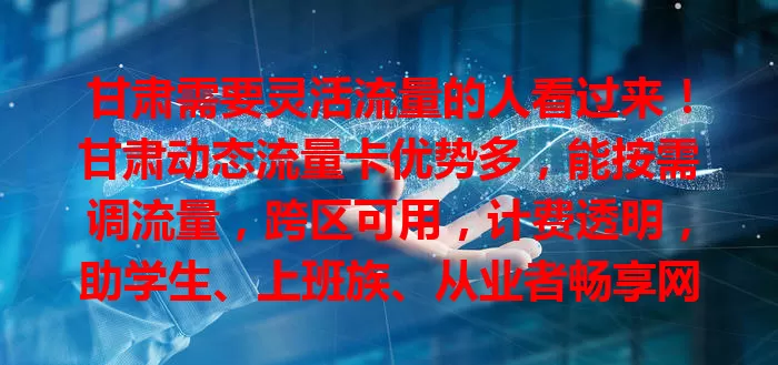 甘肃需要灵活流量的人看过来！甘肃动态流量卡优势多，能按需调流量，跨区可用，计费透明，助学生、上班族、从业者畅享网络，是数字时代好帮手！