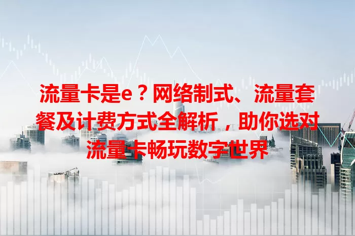 流量卡是e？网络制式、流量套餐及计费方式全解析，助你选对流量卡畅玩数字世界