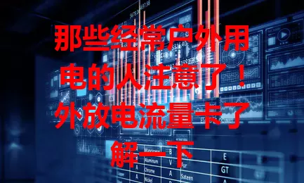 那些经常户外用电的人注意了！外放电流量卡了解一下