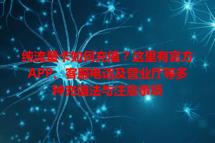 纯流量卡如何充值？这里有官方APP、客服电话及营业厅等多种充值法与注意事项