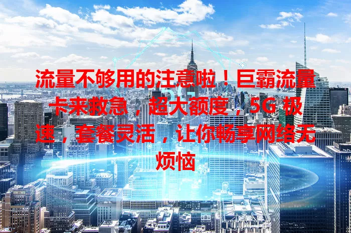 流量不够用的注意啦！巨霸流量卡来救急，超大额度，5G 极速，套餐灵活，让你畅享网络无烦恼