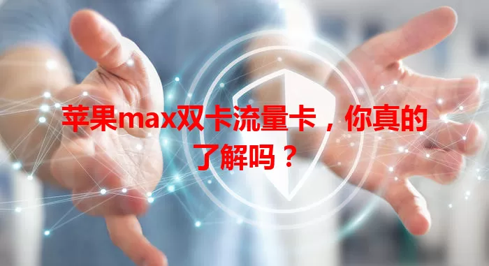 苹果max双卡流量卡，你真的了解吗？