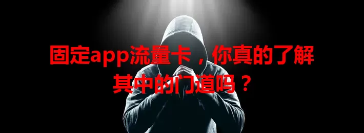固定app流量卡，你真的了解其中的门道吗？