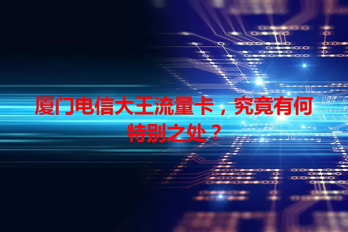 厦门电信大王流量卡，究竟有何特别之处？