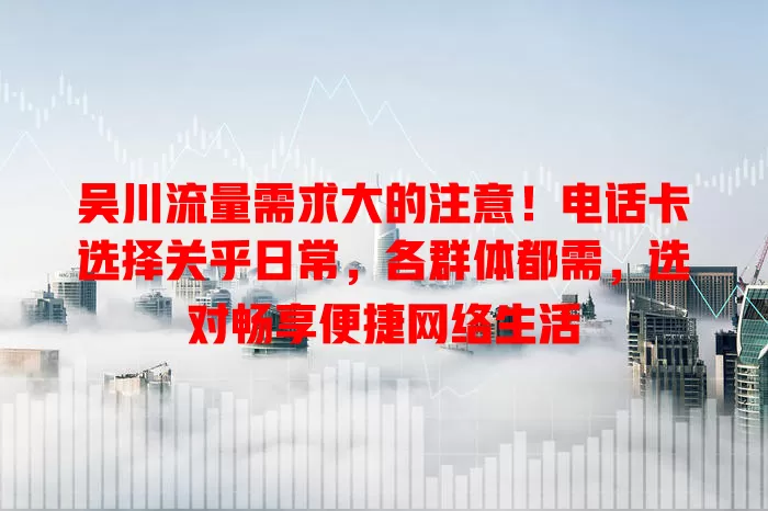 吴川流量需求大的注意！电话卡选择关乎日常，各群体都需，选对畅享便捷网络生活