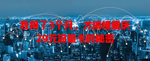 我用了3个月，才搞懂重庆29元流量卡的秘密