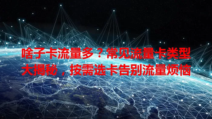 啥子卡流量多？常见流量卡类型大揭秘，按需选卡告别流量烦恼