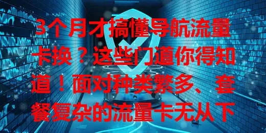 3个月才搞懂导航流量卡换？这些门道你得知道！面对种类繁多、套餐复杂的流量卡无从下手？别怕，我花3个月摸清了流量额度、费用、使用范围等区别，还解决了使用问题，快来参考我的经验！