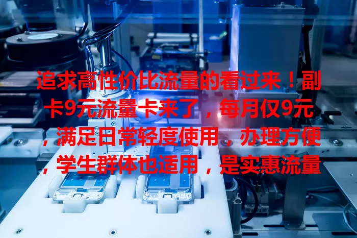 追求高性价比流量的看过来！副卡9元流量卡来了，每月仅9元，满足日常轻度使用，办理方便，学生群体也适用，是实惠流量解决方案
