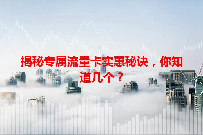 揭秘专属流量卡实惠秘诀，你知道几个？