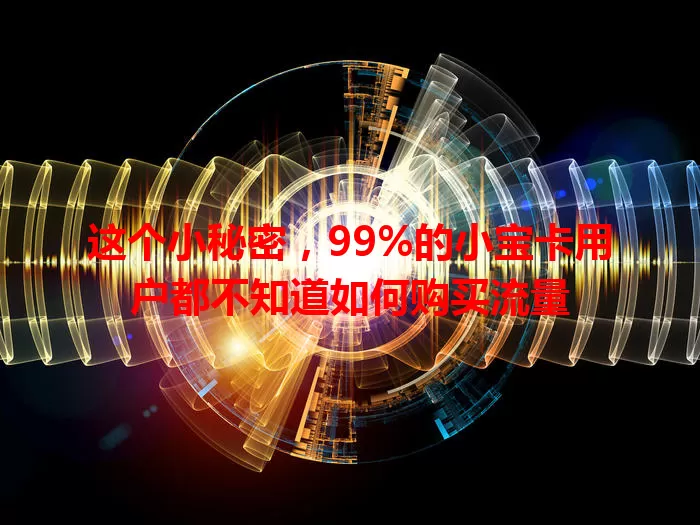 这个小秘密，99%的小宝卡用户都不知道如何购买流量