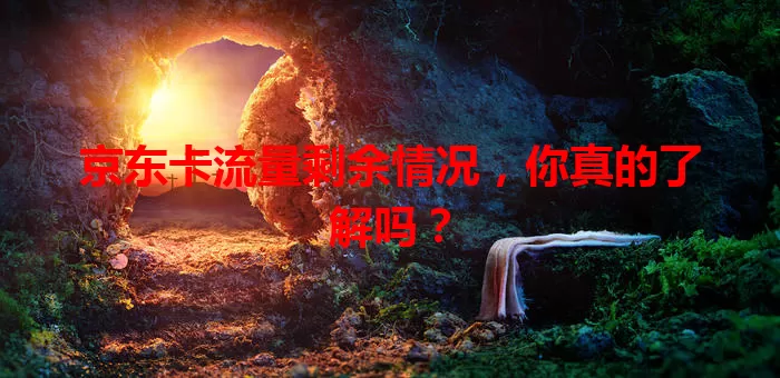 京东卡流量剩余情况，你真的了解吗？