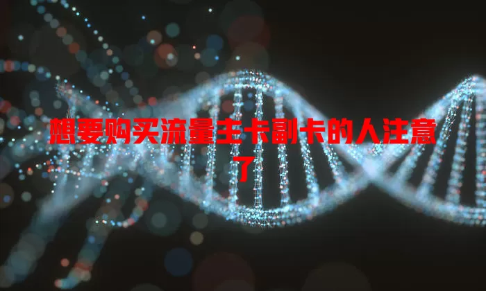 想要购买流量主卡副卡的人注意了