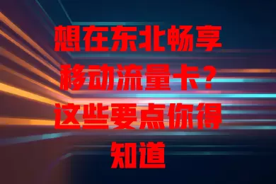 想在东北畅享移动流量卡？这些要点你得知道