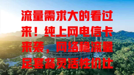 流量需求大的看过来！纯上网电信卡来袭，网络稳流量足套餐灵活性价比高