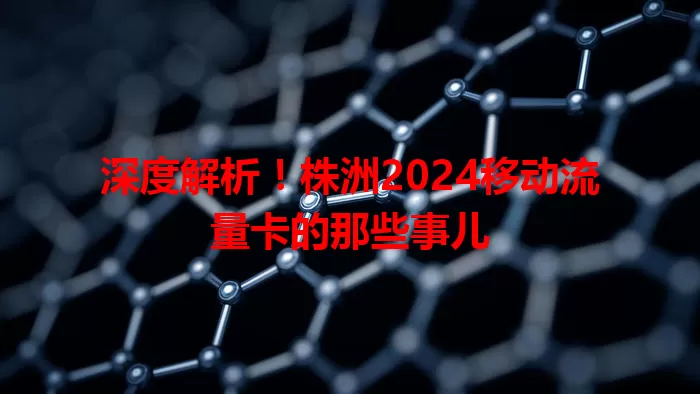 深度解析！株洲2024移动流量卡的那些事儿