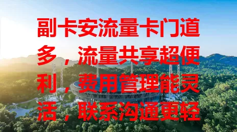 副卡安流量卡门道多，流量共享超便利，费用管理能灵活，联系沟通更轻松，选套餐有讲究，你真的了解吗？