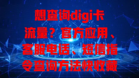 想查询digi卡流量？官方应用、客服电话、短信指令查询方法快收藏