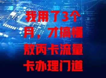 我用了3个月，才搞懂敖丙卡流量卡办理门道