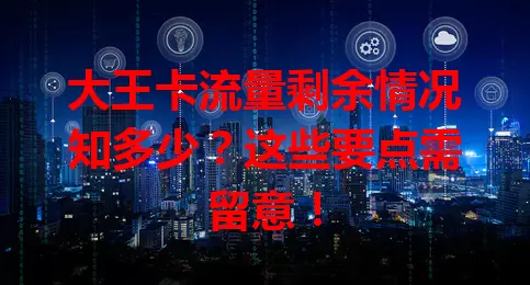 大王卡流量剩余情况知多少？这些要点需留意！